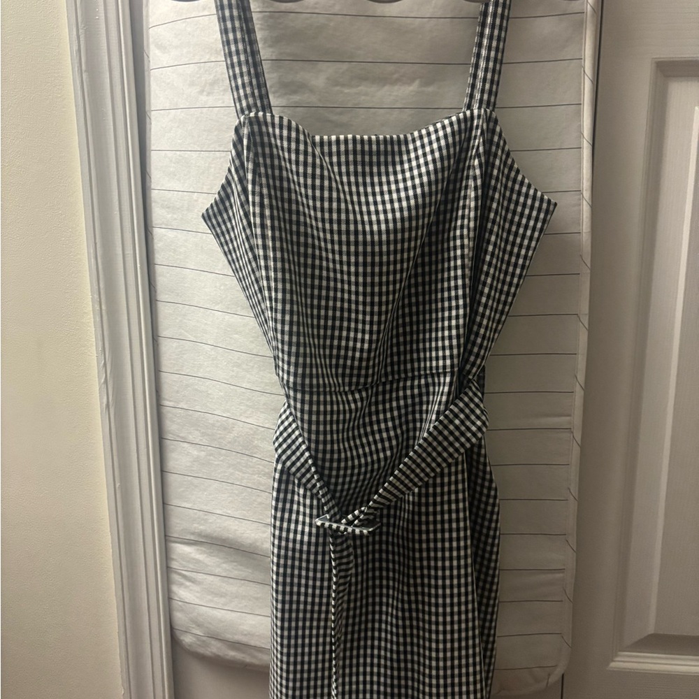 Pull&Bear Monochrome Gingham Midi Dress